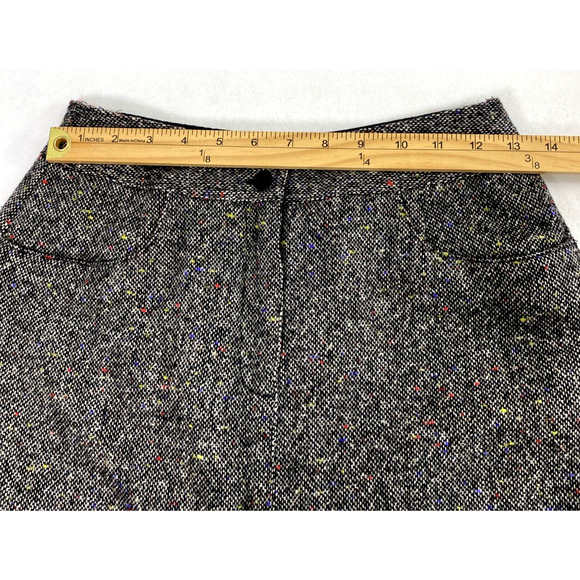 Talbots Midi Skirt Women Size 4 Wool‎ Blend Black Tweed Straight Preppy Academia - Picture 5 of 10